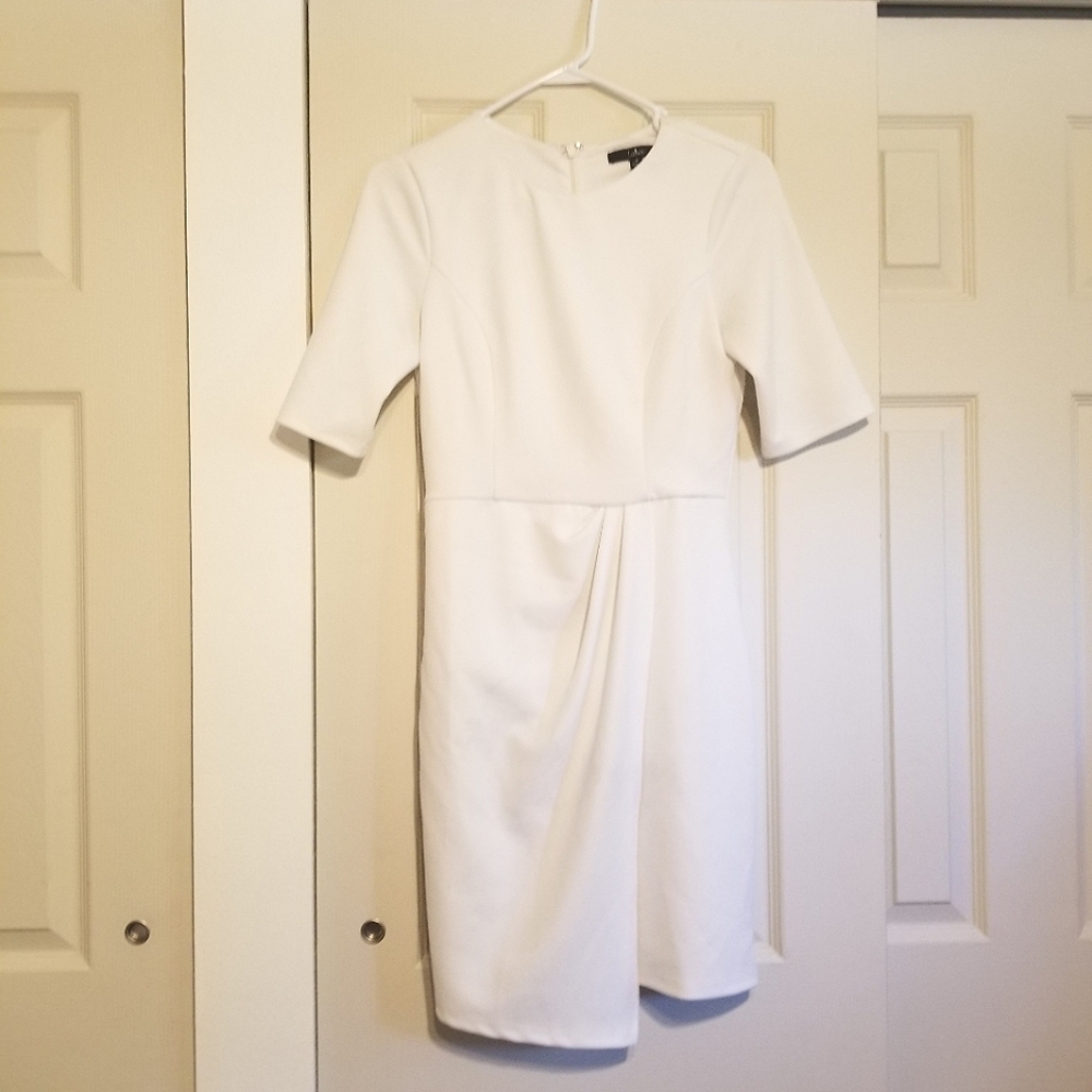 White half sleeve sheath dress